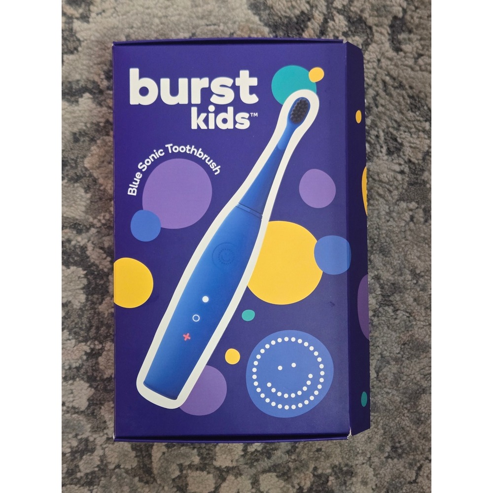 Burst Kids Blue Sonic Toothbrush Rechargeable Electric Brush Charcoal Bristles